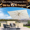 PURPLE LEAF Holzoptik Sonnenschirm Mittelsäulenschirm aus Aluminium Marktschirm für Balkon Market Garten