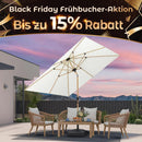 PURPLE LEAF Holzoptik Sonnenschirm Mittelsäulenschirm aus Aluminium Marktschirm für Balkon Market Garten