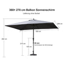 PURPLE LEAF Aluminium-Marktschirm mit Schirmständer für Terrasse, Garten & Gastronomie – Stabiler Outdoor-Sonnenschirm