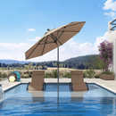 PURPLE LEAF Mittelstock-Sonnenschirm mit Kurbel & Neigungsfunktion – ideal für Terrasse und Garten