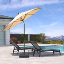 PURPLE LEAF Mittelstock-Sonnenschirm mit Kurbel & Neigungsfunktion – ideal für Terrasse und Garten