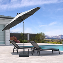 PURPLE LEAF Mittelstock-Sonnenschirm mit Kurbel & Neigungsfunktion – ideal für Terrasse und Garten