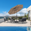 PURPLE LEAF Mittelstock-Sonnenschirm mit Kurbel & Neigungsfunktion – ideal für Terrasse und Garten