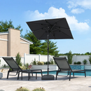 PURPLE LEAF Mittelstock-Sonnenschirm mit Kurbel & Neigungsfunktion – ideal für Terrasse und Garten