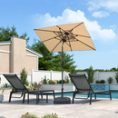 PURPLE LEAF Mittelstock-Sonnenschirm mit Kurbel & Neigungsfunktion – ideal für Terrasse und Garten