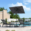 PURPLE LEAF Mittelstock-Sonnenschirm mit Kurbel & Neigungsfunktion – ideal für Terrasse und Garten