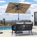 PURPLE LEAF Mittelstock-Sonnenschirm mit Kurbel & Neigungsfunktion – ideal für Terrasse und Garten