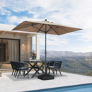 PURPLE LEAF Mittelstock-Sonnenschirm mit Kurbel & Neigungsfunktion – ideal für Terrasse und Garten