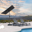 PURPLE LEAF Mittelstock-Sonnenschirm mit Kurbel & Neigungsfunktion – ideal für Terrasse und Garten