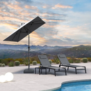 PURPLE LEAF Mittelstock-Sonnenschirm mit Kurbel & Neigungsfunktion – ideal für Terrasse und Garten