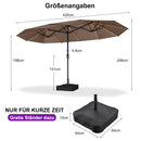 PURPLE LEAF Doppelseitiger Sonnenschirm mit LED-Beleuchtung – inklusive Sockel für den Außenbereich