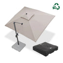 PURPLE LEAF Doppeldach-Kantilever-Terrassenschirm mit Schirmständer UV50+ Verblasungsbeständiger Outdoor-Sonnenschirm