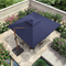 PURPLE LEAF Garten Sonnenschirm, quadratischer Alu Holzoptik Ampelschirm Überhang mit Kurbelgriff und Neigung für Balkon