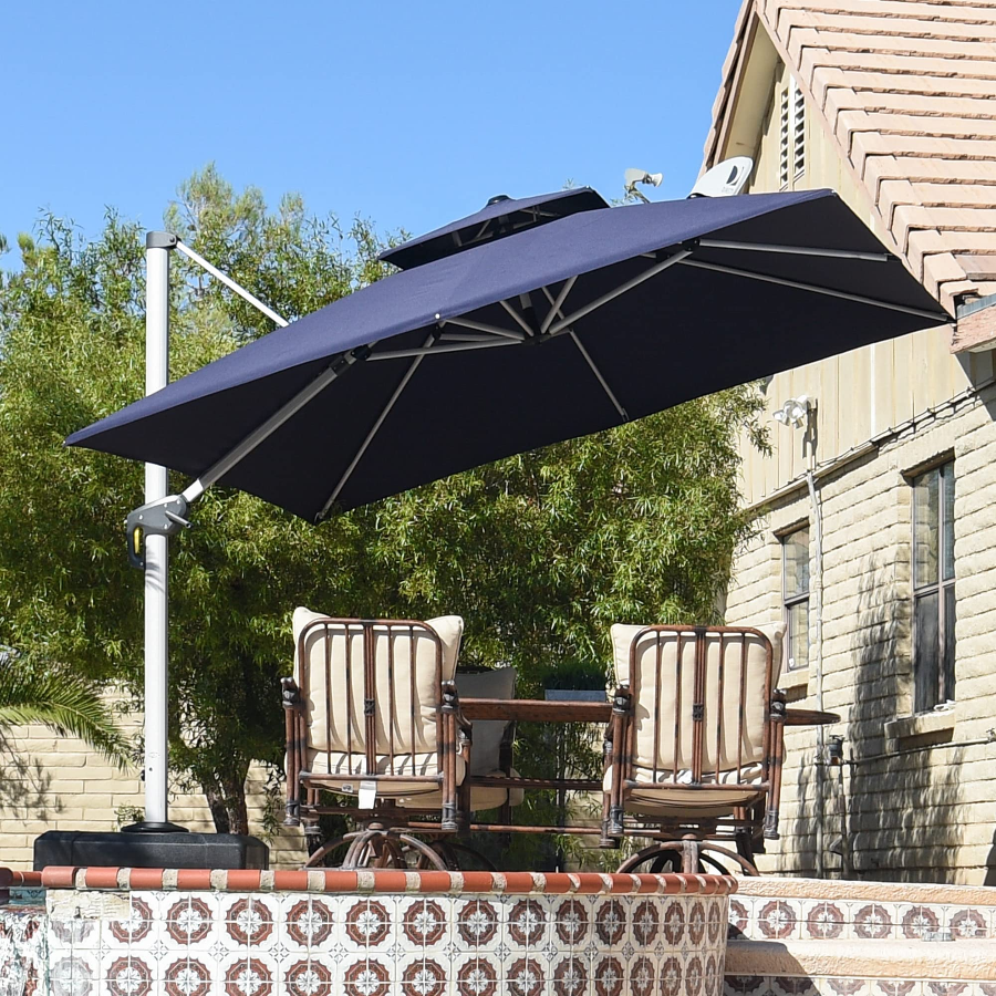 PURPLE LEAF Sonnenschirm Balkon 300 x 300 cm Ampelschirm Drehbar ...