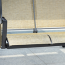 PURPLE LEAF Deluxe Outdoor PatioTerrassen-Veranda-Schaukel Teslain-Stoff  mit wetterfestem Stahlrahmen, verstellbarem Neigungsdach, Kissen und Kopfkissen
