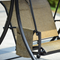 PURPLE LEAF Deluxe Outdoor PatioTerrassen-Veranda-Schaukel Teslain-Stoff  mit wetterfestem Stahlrahmen, verstellbarem Neigungsdach, Kissen und Kopfkissen